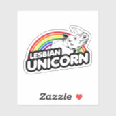 Lesbian Unicorn Rainbow Aufkleber (Blatt)