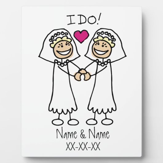 Lesbian Wedding Bridal Fotoplatte (Vorderseite)