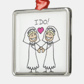 Lesbian Wedding Bridal Silbernes Ornament (Links)