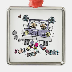 Lesbian Wedding Brides Ornament Aus Metall