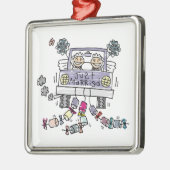 Lesbian Wedding Brides Ornament Aus Metall (Links)