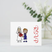 Lesbian Wedding One Bride Einladungspostkarte (Stehend Vorderseite)