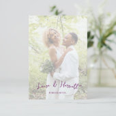 Lesbian Wedding Photo Pride Flag Gradient Begleitkarte (Stehend Vorderseite)