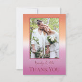 Lesbian Wedding Photo Pride Flag Gradient Dankeskarte (Vorderseite)