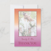 Lesbian Wedding Photo Pride Flag Gradient Dankeskarte (Vorderseite)