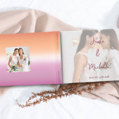 Lesbian Wedding Photo Pride Flag Gradient Gästebuch