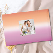 Lesbian Wedding Photo Pride Flag Gradient Gästebuch