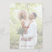 Lesbian Wedding Photo Pride Flag Gradient Menükarte (Vorderseite)