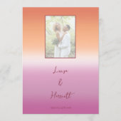 Lesbian Wedding Photo Pride Flag Gradient Menükarte (Vorderseite)