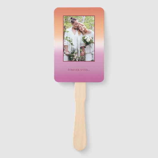 Lesbian Wedding Photo Pride Flag Gradient Program Fächer (Vorderseite)