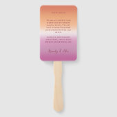 Lesbian Wedding Photo Pride Flag Gradient Program Fächer (Rückseite)