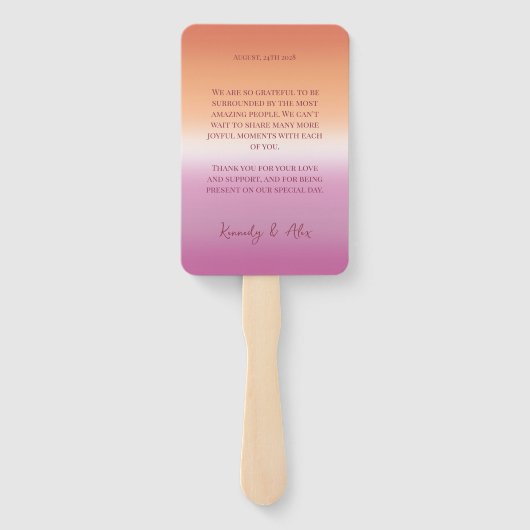 Lesbian Wedding Photo Pride Flag Gradient Program Fächer (Rückseite)