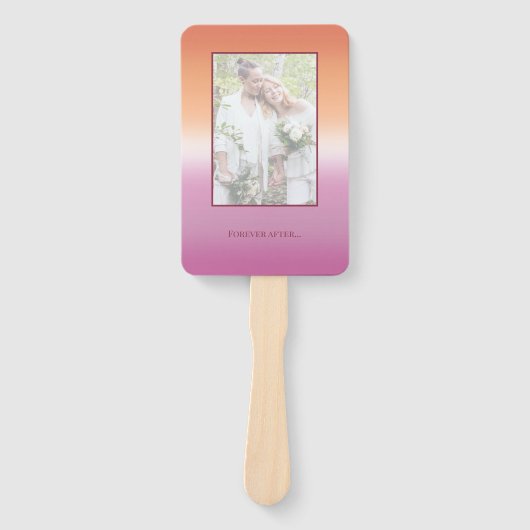 Lesbian Wedding Photo Pride Flag Gradient Program Fächer (Vorderseite)