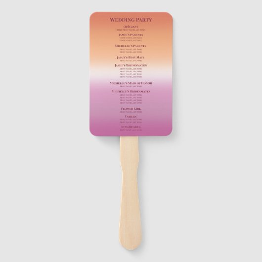 Lesbian Wedding Photo Pride Flag Gradient Program Fächer (Rückseite)