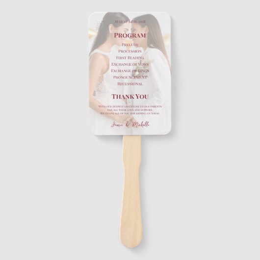 Lesbian Wedding Photo Pride Flag Gradient Program Fächer (Vorderseite)