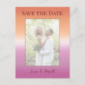 Lesbian Wedding Photo Pride Flag Save the Date Postkarte (Vorderseite)