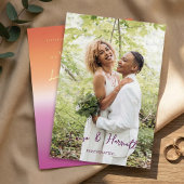 Lesbian Wedding Pride Flag Gradient Gold Folieneinladung