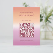 Lesbian Wedding Pride Flag Gradient QR Code RSVP Karte (Stehend Vorderseite)