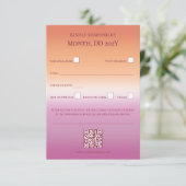 Lesbian Wedding Pride Flag Gradient RSVP Karte (Stehend Vorderseite)