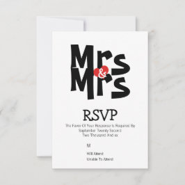 Lesbian Wedding RSVP Bold Mrs. Personalisiert