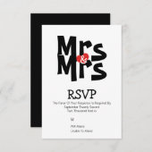 Lesbian Wedding RSVP Bold Mrs. Personalisiert (Vorne/Hinten)