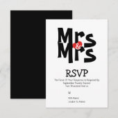Lesbian Wedding RSVP Bold Mrs. Personalisiert Karte (Vorne/Hinten)