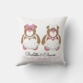 Lesbian Wedding Teddy Bar Brides Geschenk Kissen (Rückseite)