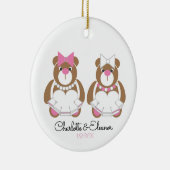 Lesbian Wedding Teddy Bar Brides Keramik Ornament (Rechts)