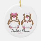 Lesbian Wedding Teddy Bar Brides Keramik Ornament (Hinten)