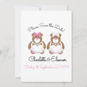 Lesbian Wedding Teddy Bar Brides Save The Date
