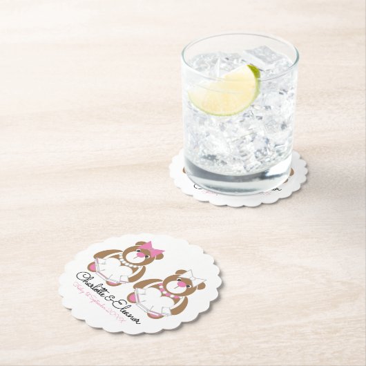 Lesbian Wedding Teddy Bar Brides Untersetzer (Vor Ort)