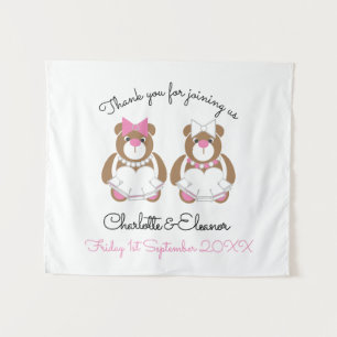 Lesbian Wedding Teddy Bar Brides Wandteppich