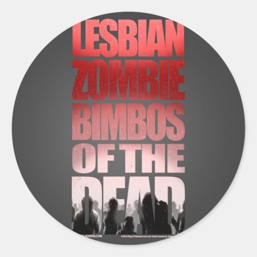 Lesbian Zombie Bimbos vom toten Aufkleber (Vorderseite)