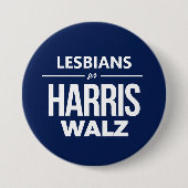 Lesbians für Harris Walz Button (Vorderseite)