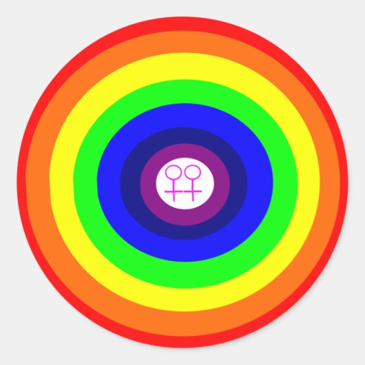 Lesbians Rainbow-Aufkleber Runder Aufkleber (Vorderseite)
