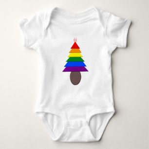 Lesbians Rainbow Christmas Tree Baby Strampler