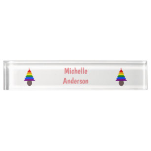 Lesbians Rainbow Christmas Tree Custom Namensplakette