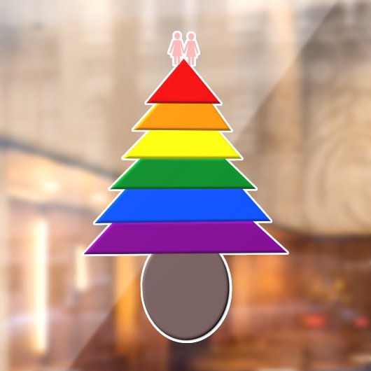 Lesbians Rainbow Christmas Tree Window Cling Fensteraufkleber (Blatt 2)