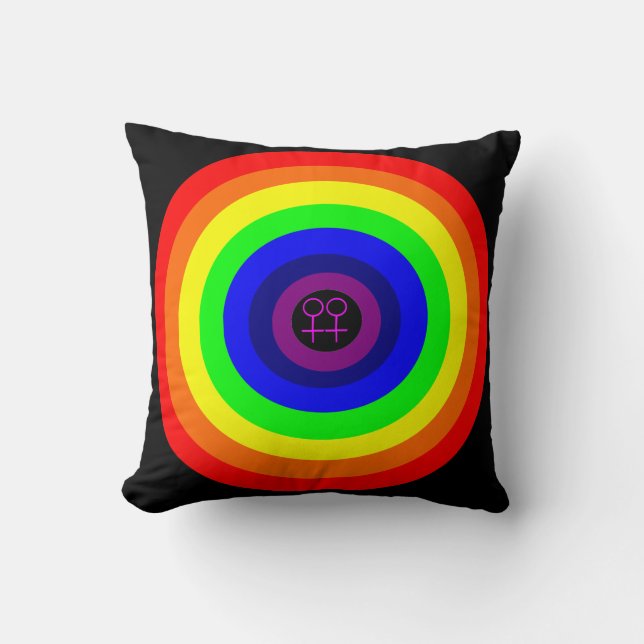 Lesbians Rainbow Pillow Kissen (Vorderseite)