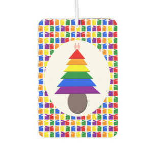 Lesbians Rainbow Weihnachtsbaum und Geschenke Autolufterfrischer