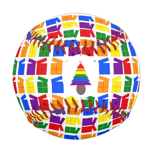 Lesbians Rainbow Weihnachtsbaum und Geschenke Baseball (Vorderseite)