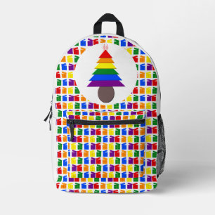 Lesbians Rainbow Weihnachtsbaum und Geschenke Bedruckter Rucksack