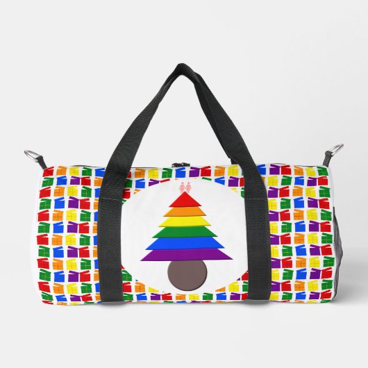 Lesbians Rainbow Weihnachtsbaum und Geschenke Duffle Bag (Vorderseite)