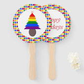 Lesbians Rainbow Weihnachtsbaum und Geschenke Fächer (Vorne und Hinten)