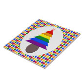Lesbians Rainbow Weihnachtsbaum und Geschenke Fliese (Seite)