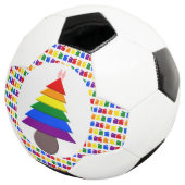 Lesbians Rainbow Weihnachtsbaum und Geschenke Fußball (Dreiviertel)