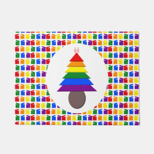 Lesbians Rainbow Weihnachtsbaum und Geschenke Fußmatte