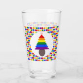 Lesbians Rainbow Weihnachtsbaum und Geschenke Glas (Rückseite)