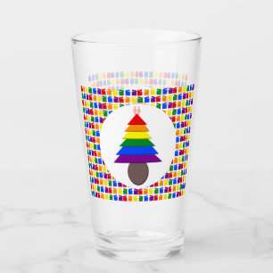 Lesbians Rainbow Weihnachtsbaum und Geschenke Glas