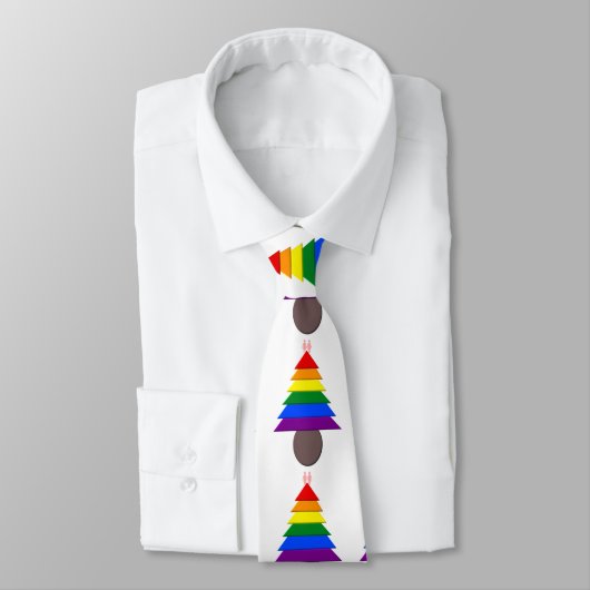 Lesbians Rainbow Weihnachtsbaum und Geschenke Krawatte (Gebunden)